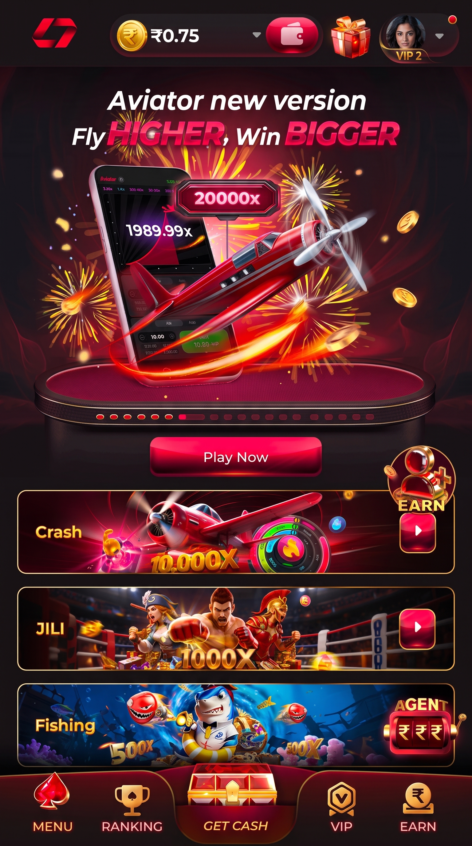 IN7 Game app dashboard